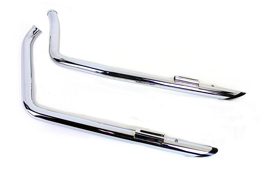 HARLEY Auspuff Drag Pipe Set mit kurzen schwarzen Slash-Spitzen passend für 1986-2006 FXST,
