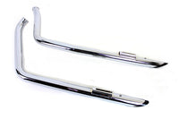 HARLEY Auspuff Drag Pipe Set mit kurzen schwarzen Slash-Spitzen passend für 1986-2006 FXST,