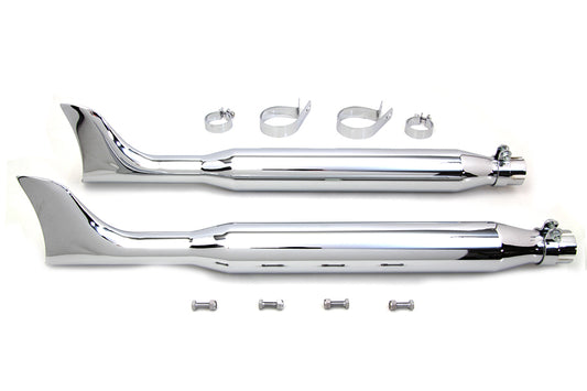 HARLEY Chrome Fishtail Muffler Kit 30 inch Fits 0-  Custom, application for 1-3/4 exhaust pipes" 0-