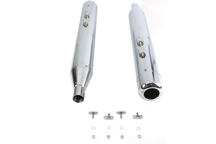 HARLEY 4 Zoll Schalldämpfer-Set mit verchromten Hohlspitzen, passend für 1995-2016 FLT,