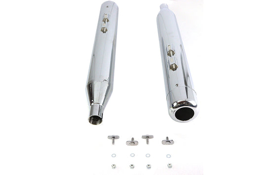 HARLEY 4 Zoll Schalldämpfer-Set mit verchromten Hohlspitzen, passend für 1995-2016 FLT,