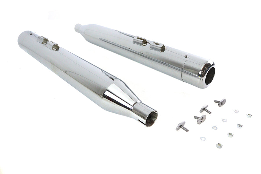 HARLEY 4 Zoll Schalldämpfer-Set mit verchromten Hohlspitzen, passend für 1995-2016 FLT,