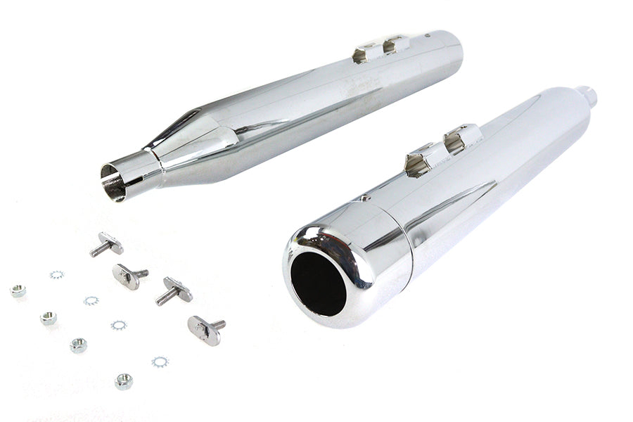 HARLEY 4 Zoll Schalldämpfer-Set mit verchromten Hohlspitzen, passend für 1995-2016 FLT,