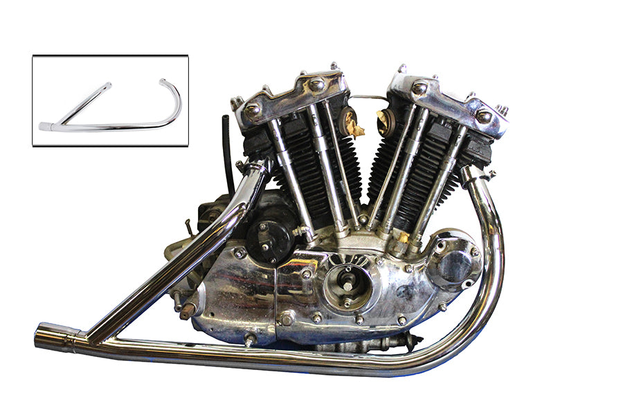 HARLEY Nachbau 2-in-1 Auspuffkrümmer-Set Chrom passend für 1957-1984 XL,