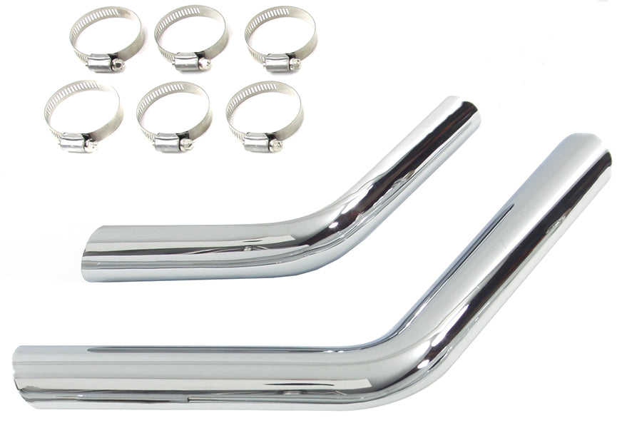 HARLEY Drag Auspuffrohr-Hitzeschild-Set Chrom, passend für 1970-1984 FX, 1970-1984 FXE, 1970-1984 FXS,