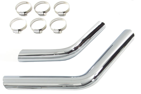 HARLEY Drag Auspuffrohr-Hitzeschild-Set Chrom, passend für 1970-1984 FX, 1970-1984 FXE, 1970-1984 FXS,