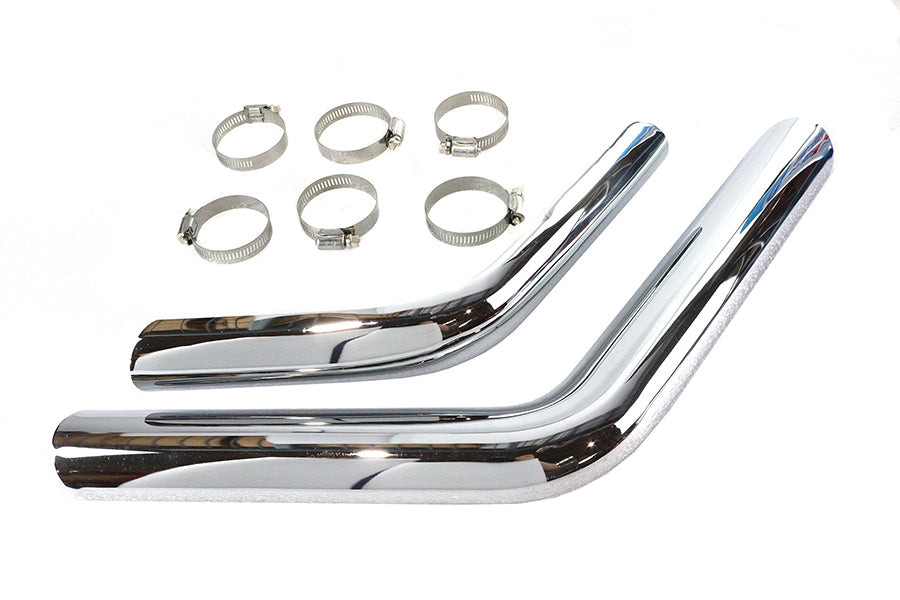 HARLEY Drag Auspuffrohr-Hitzeschild-Set Chrom, passend für 1970-1984 FX, 1970-1984 FXE, 1970-1984 FXS,