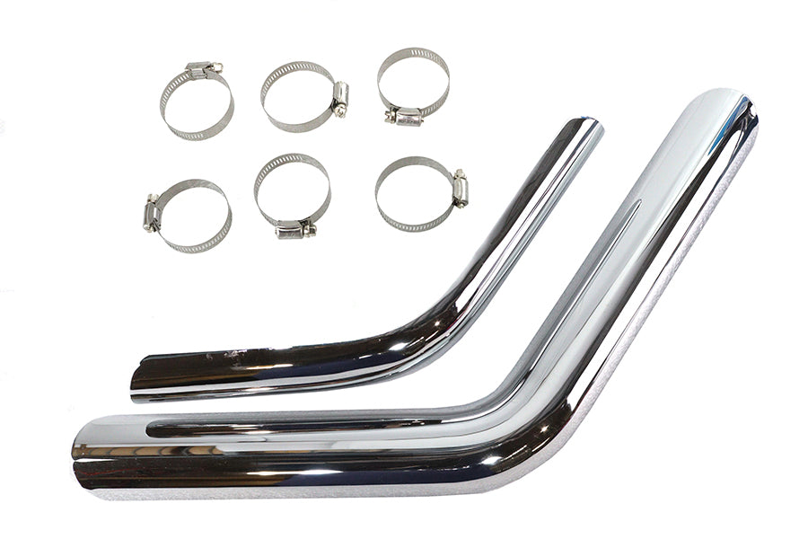 HARLEY Drag Auspuffrohr-Hitzeschild-Set Chrom, passend für 1970-1984 FX, 1970-1984 FXE, 1970-1984 FXS,