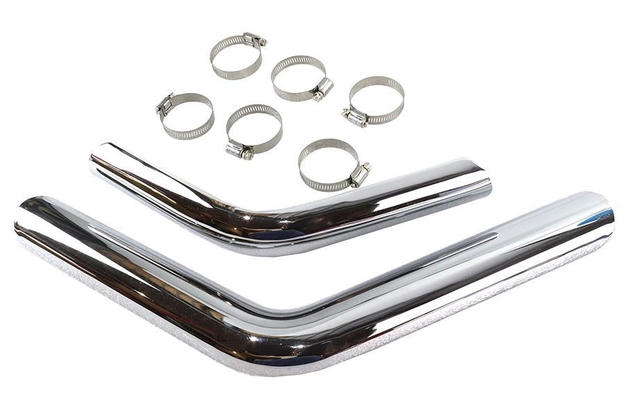 HARLEY Drag Auspuffrohr-Hitzeschild-Set Chrom, passend für 1970-1984 FX, 1970-1984 FXE, 1970-1984 FXS,