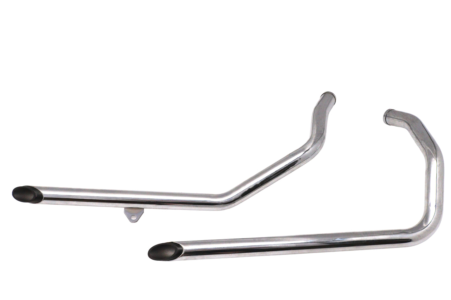 HARLEY Auspuff Drag Pipe Set Chrom mit schwarzen Slash-Enden Passt 1983-2003 XL,