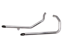 HARLEY Auspuff Drag Pipe Set Chrom mit schwarzen Slash-Enden Passt 1983-2003 XL,