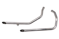HARLEY Auspuff Drag Pipe Set Chrom mit schwarzen Slash-Enden Passt 1983-2003 XL,