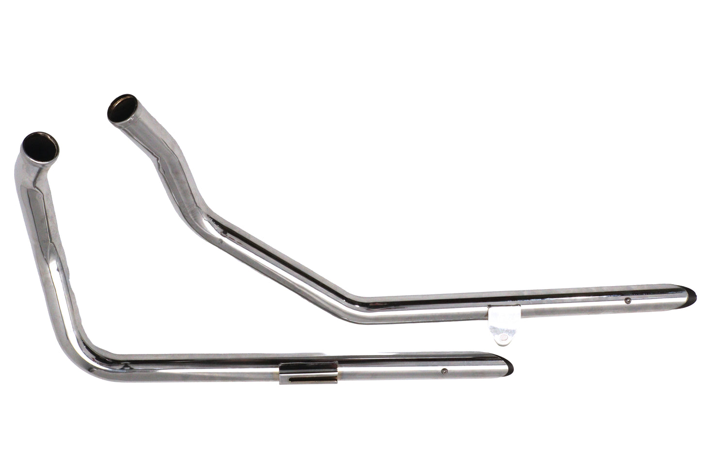 HARLEY Auspuff Drag Pipe Set Chrom mit schwarzen Slash-Enden Passt 1983-2003 XL,