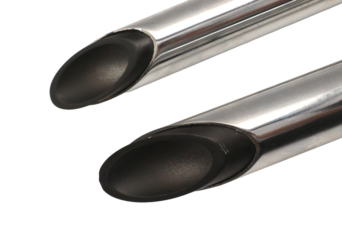 HARLEY Auspuff Drag Pipe Set Chrom mit schwarzen Slash-Enden Passt 1983-2003 XL,