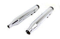 HARLEY Wyatt Gatling Muffler Set Chrome with Black Stub Nose Tip fits 2017-UP FLT,