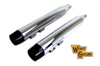 HARLEY Wyatt Gatling Muffler Set Chrome with Black Conical Tip fits 2017-UP FLT,