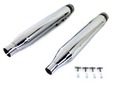 HARLEY Wyatt Gatling Muffler Set Chrome with Black 2 Ring Comet Tip fits 2017-UP FLT,