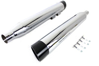 HARLEY Wyatt Gatling Muffler Set Chrome with Black Slash Down Tip fits 2017-UP FLT,