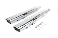 HARLEY Wyatt Gatling Muffler Set Chrome with Chrome Slash Down Tip fits 2017-UP FLT,