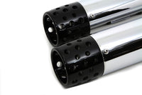 HARLEY Wyatt Gatling Muffler Set with Black Shooter Style End Tips fits 1995-2016 FLT,