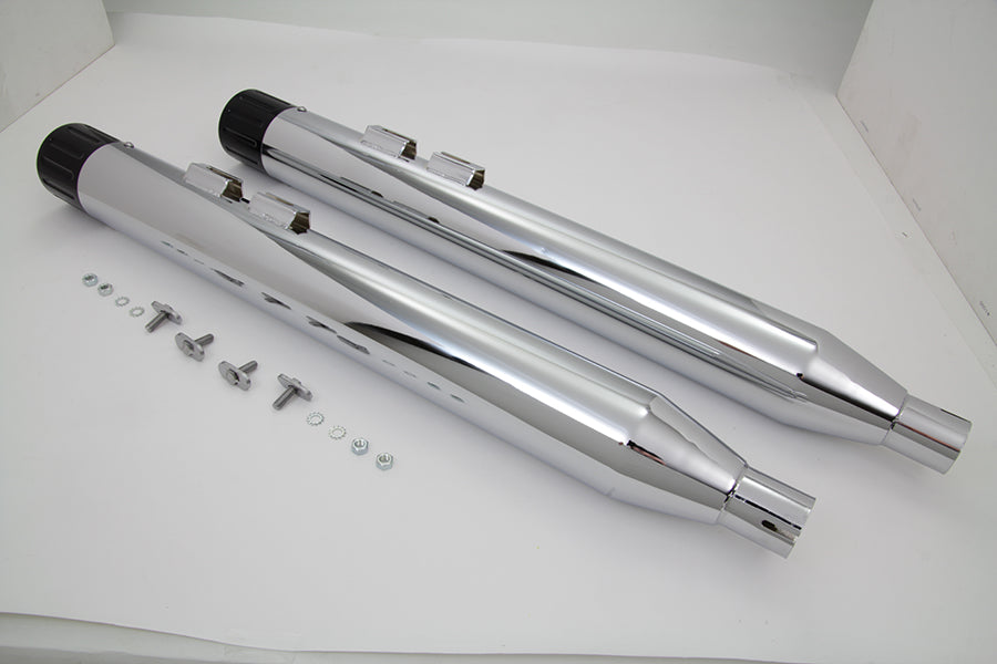 HARLEY Schalldämpfer-Set mit schwarzen Revolver-Endkappen, passend für FLT von 1995-2016,