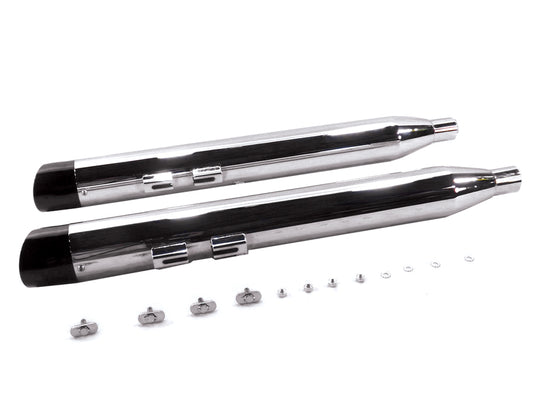 Harley Chrom-Schalldämpfer-Set mit Slash Cut Endkappen passend für 1995–2016 FLT,