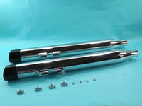 Harley Chrom-Schalldämpfer-Set mit Slash Cut Endkappen passend für 1995–2016 FLT,