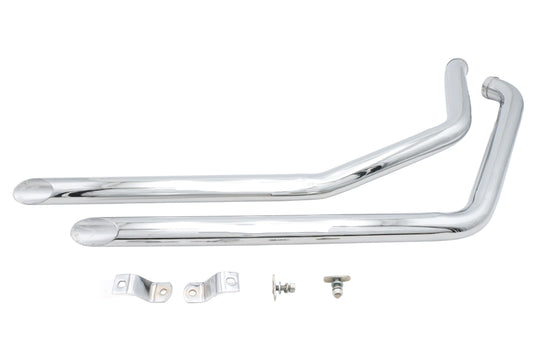 HARLEY Ultima Chrome Drag Pipe Set Slash Cut Fits FX 1984-1985,   FXST 1984-1999,