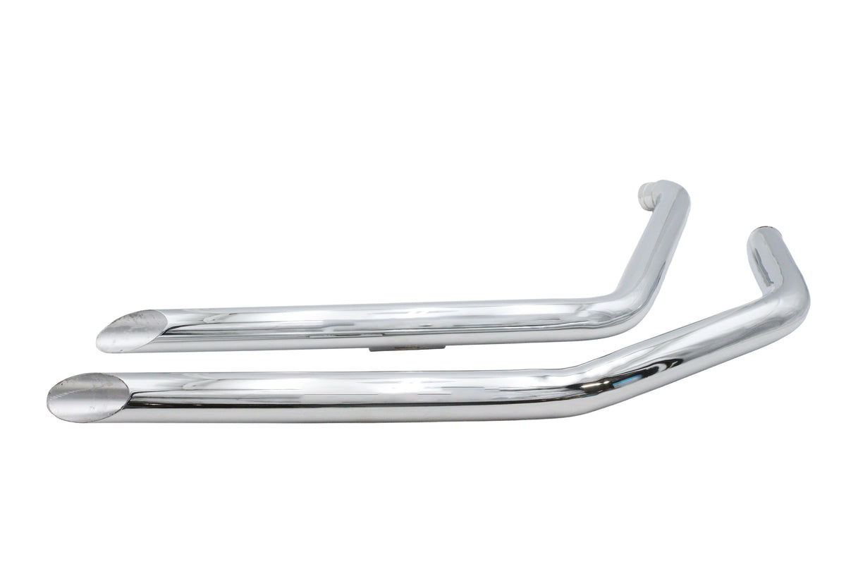 HARLEY Ultima クローム ドラッグパイプセット スラッシュカット 1984-1985 FX、1984-1999 FXSTに適合
