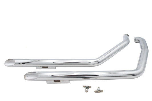 HARLEY Ultima Chrome Drag Pipe Set Slash Cut Fits FXD 1991-2005,
