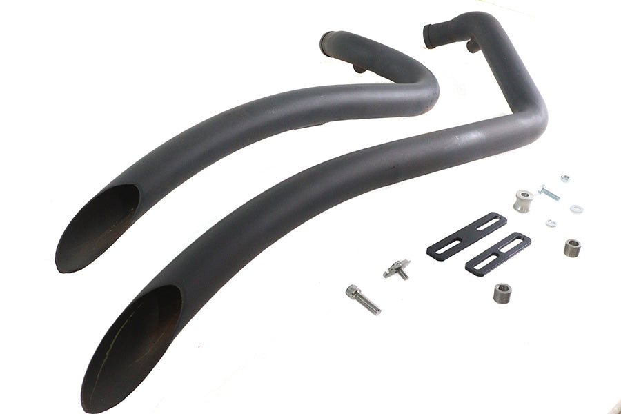 HARLEY Wyatt Gatling Smooth Radius Pipe Set Black fits 1986-2006 FXST,