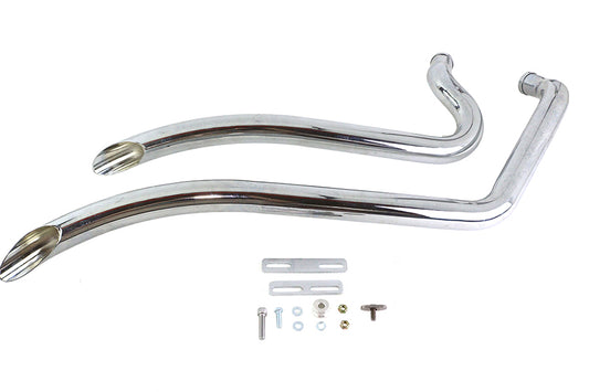 HARLEY Wyatt Gatling Smooth Radius Pipe Set Chrome fits 2007-UP FXST,