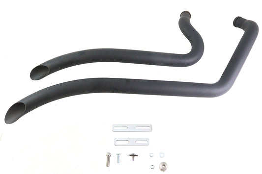 HARLEY Wyatt Gatling Smooth Radius Pipe Set Black fits 2007-UP FXST,