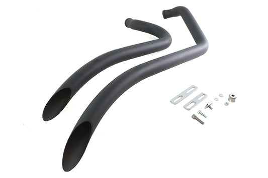 HARLEY Wyatt Gatling Smooth Radius Pipe Set Black fits 2007-UP FXST,