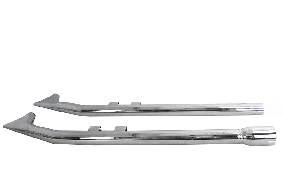 HARLEY FLT Upsweep Straight Fishtail Set Chrom passend für 2017-UP FLT,