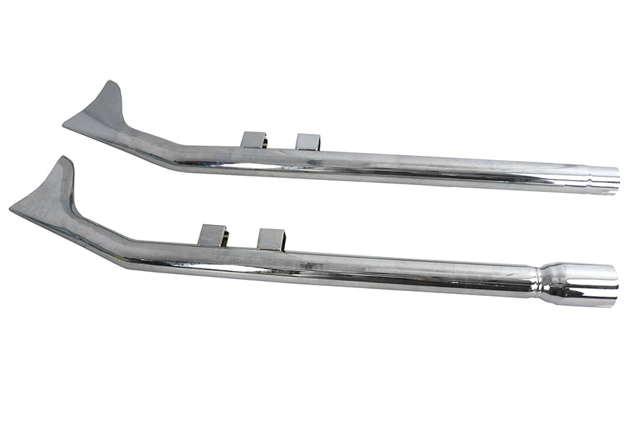 HARLEY FLT Upsweep Straight Fishtail Set Chrom passend für 2017-UP FLT,