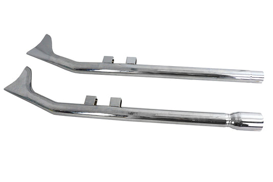 HARLEY FLT Upsweep Straight Fishtail Set Chrom passend für 2017-UP FLT,