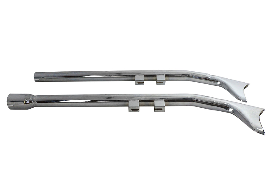 HARLEY FLT Upsweep Straight Fishtail Set Chrom passend für 2017-UP FLT,