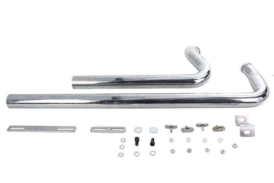 HARLEY Auspuff Drag Pipe Set Chrom Shotgun Stil passend für 1986-2006 FXST,