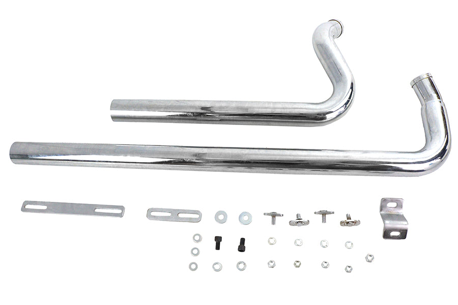HARLEY Auspuff Drag Pipe Set Chrom Shotgun Stil passend für 1986-2006 FXST,