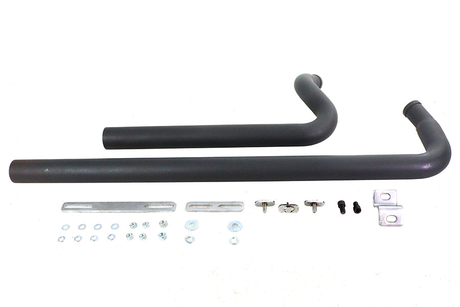 HARLEY Auspuff Drag Pipe Set schwarz Shotgun Style passend für 1986-2006 FXST,