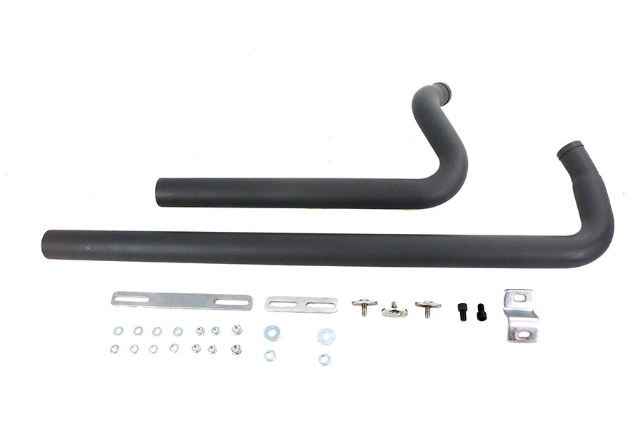 HARLEY Auspuff Drag Pipe Set schwarz Shotgun Style passend für 1986-2006 FXST,