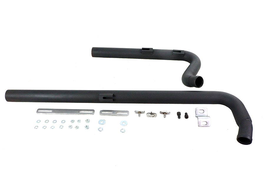 HARLEY Auspuff Drag Pipe Set schwarz Shotgun Style passend für 1986-2006 FXST,