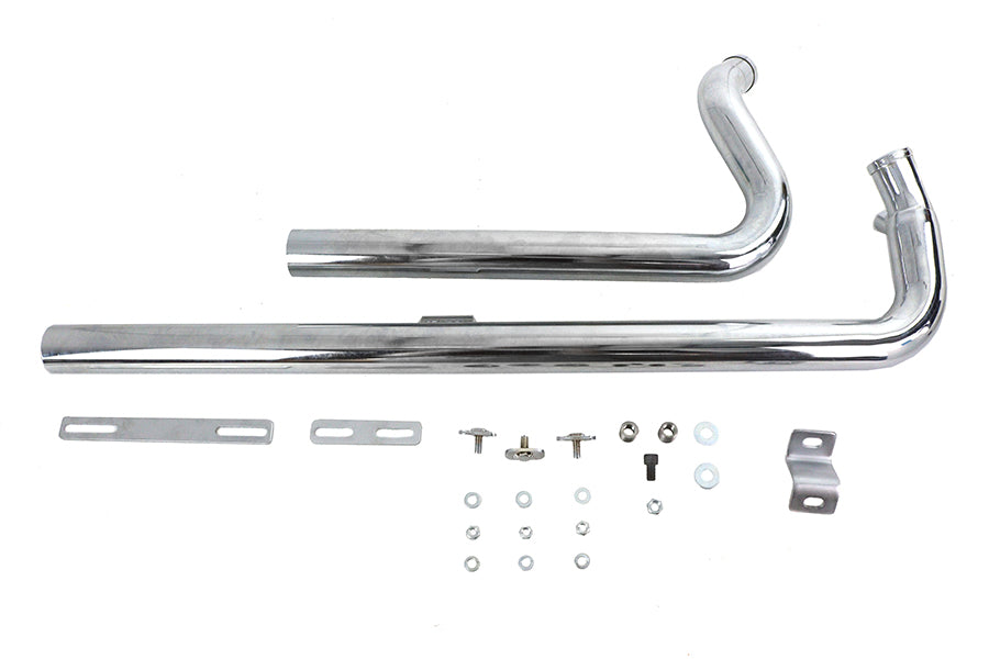 HARLEY Auspuff Drag Pipe Set Chrom Shotgun Stil Passend für 2007-UP FXST,