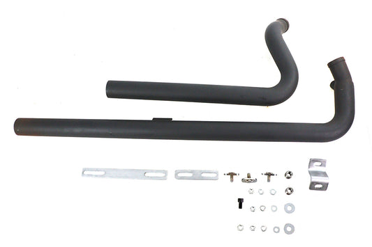 HARLEY Auspuff Drag Pipe Set schwarz Shotgun Style passend für 2007-UP FXST,