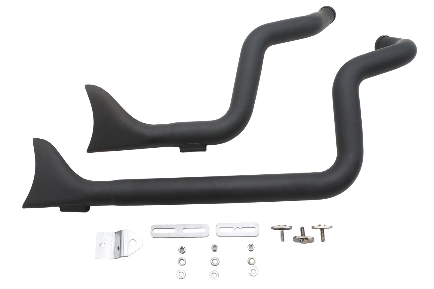 HARLEY XL Staggered Fishtail Auspuffanlage Schwarz Passend für 1986-2004 XL,