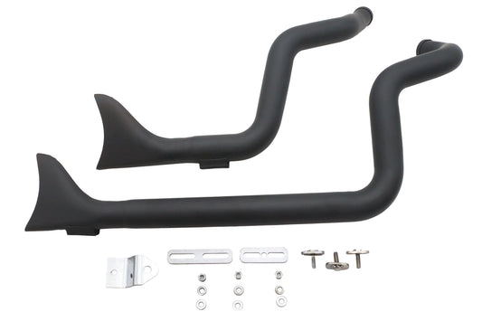 HARLEY XL Staggered Fishtail Auspuffanlage Schwarz Passend für 1986-2004 XL,