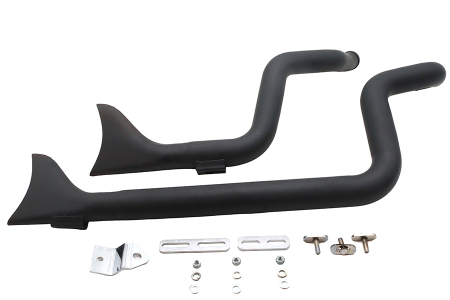 HARLEY XL Staggered Fishtail Auspuffanlage Schwarz Passend für 1986-2004 XL,