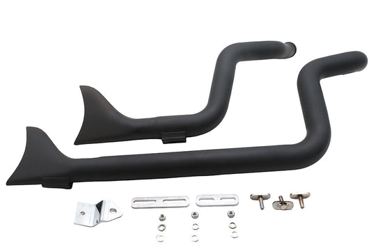 HARLEY XL Staggered Fishtail Auspuffanlage Schwarz Passend für 1986-2004 XL,