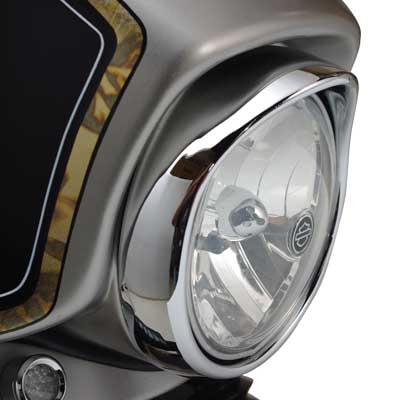 Custom Chrome HARLEY 7  H/LITE TRIM RING W/VISOR